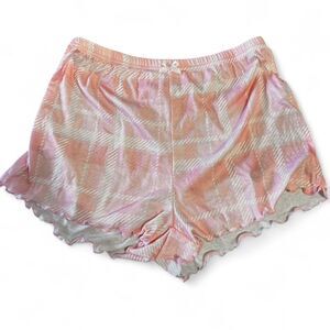 ROMWE Pink Plaid Pajama Shorts Size L NWT